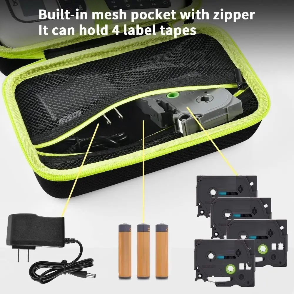 Portable Label Maker Storage Bag EVA Shockproof Carrying Case Sturdy for Brother P-Touch PTH110BP/ PTH110/ PTH111/ PTE110