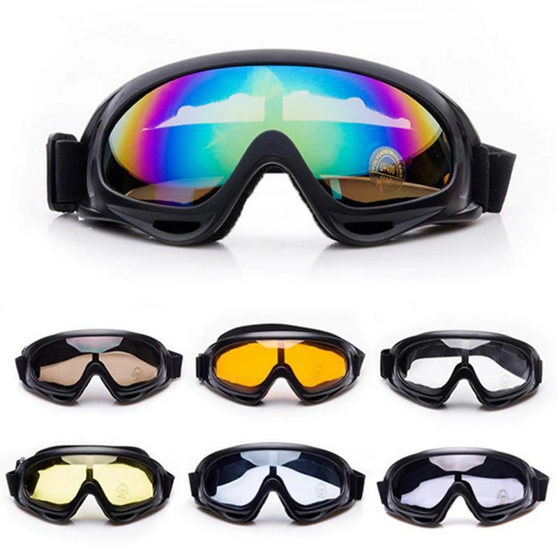 Adults Ski Goggles Imitation Splash Riding Outdoor Sports Eyes X400 Goggles Windproof Sand Cycling Glasses Anti-fog Black Frame