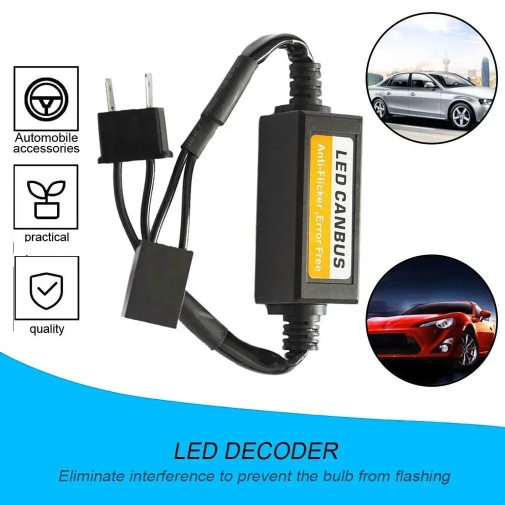 1/4PCS LED Car Headlight Bulbs Decoder No Error H4 H7 H11 9005 9006 Conversion Kit Load Resistor Warning Auto Lights Decoder image 3