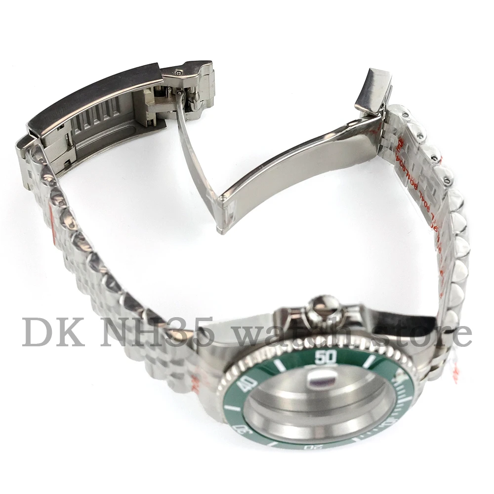 40mm NH35 Watch Case Stainless Steel Sapphire Glass For NH35 NH36 NH38 Movement 28.5mm Dial Jubilee Bracelet Submariner Case