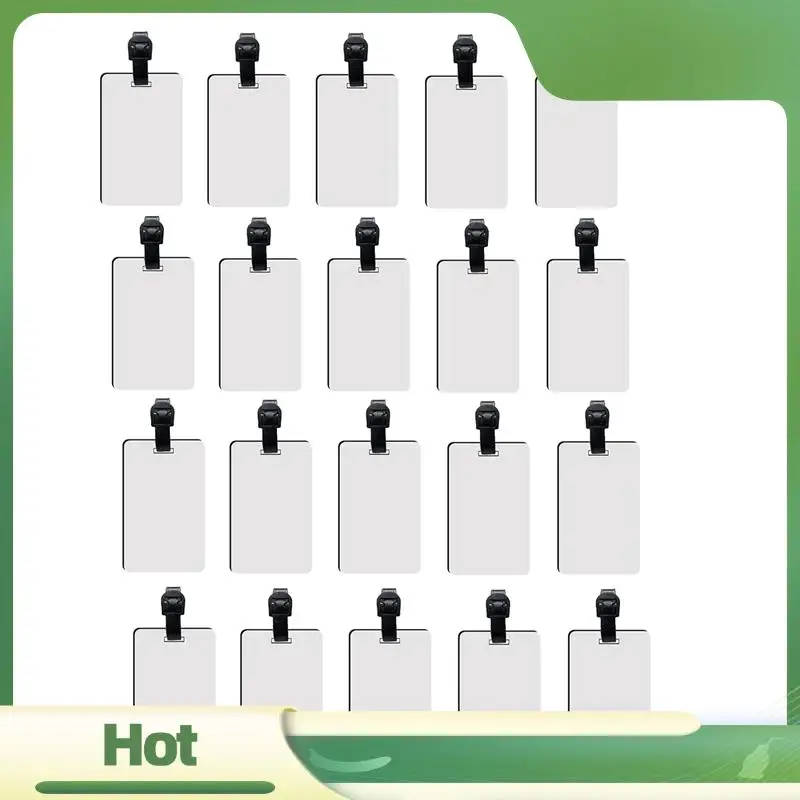 

N95R 20 Pcs Sublimation Luggage Tag Blank Travel Bag Baggage Tags Blanks With Strap MDF White Double Sided Suitcase Label Tag