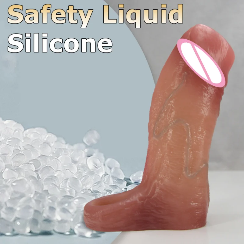 سميكة واقعية القضيب كم كبير مفتوح العضوية القذف ديك الأكمام سيليكون دسار غمد الديك توسيع الجنس لعب للرجال #5