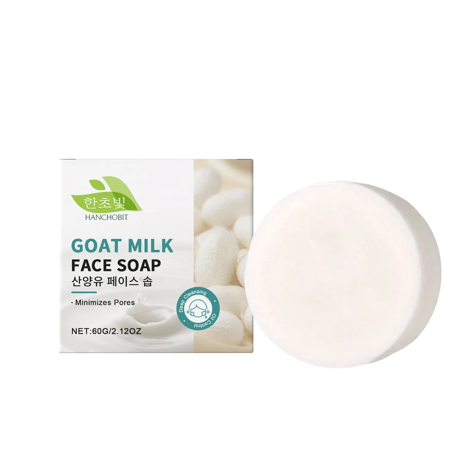 

Goat Milk Facial Cleansing Bar - Natural Korean Beauty Soap for Pore Minimizing & Deep Cleansing | Gentle pH-Balanced Formula fo