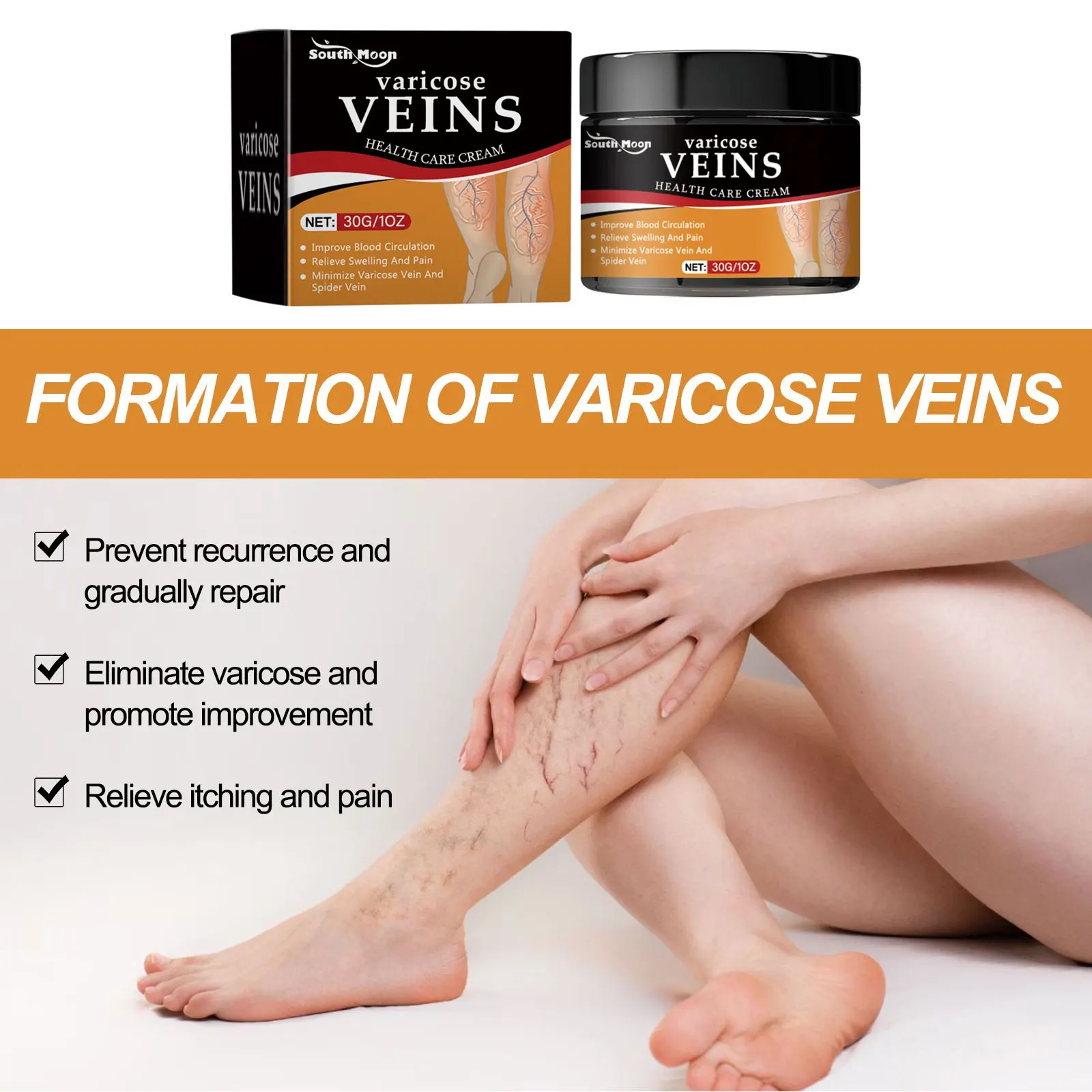 Leg Repairing Cream Reducing Varicose Veins Remove Redness Repair Phlebitis Relieves Bulge Improving Circulation Body Care Cream