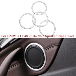 4pcs Car Door Ring Trim for BMW X1 F48 2016-2022 Speaker Ring Cover Interior Front Rear Trim Frame Decor Replacement Accessories