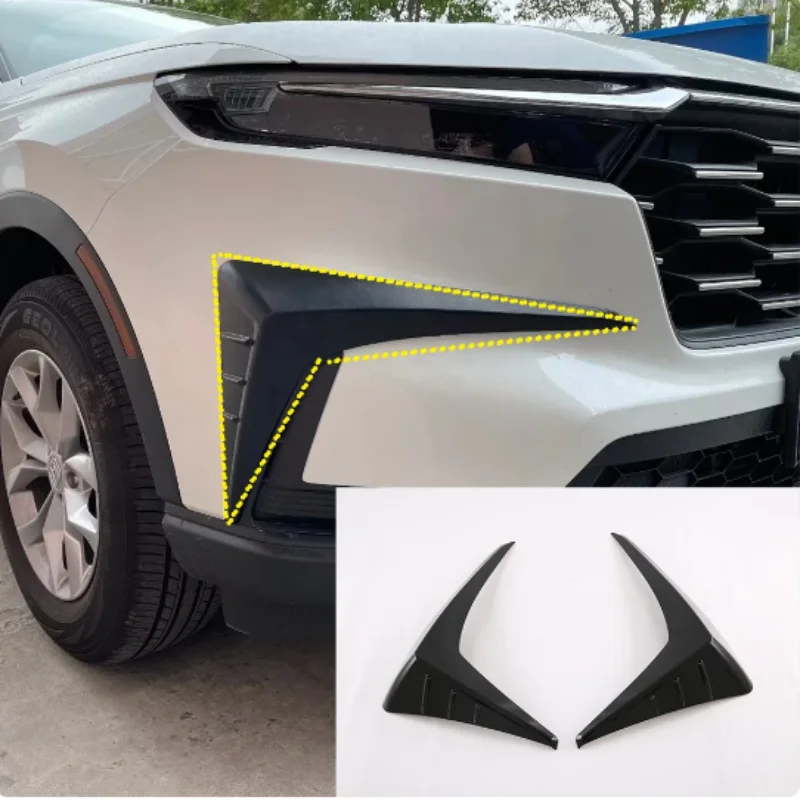 

For Honda CR-V CRV 2023 2024 Chrome Carbon Fiber Car Bumper Side Front Wind Knife Shape Cover Trims Car Decoration Frame Cover