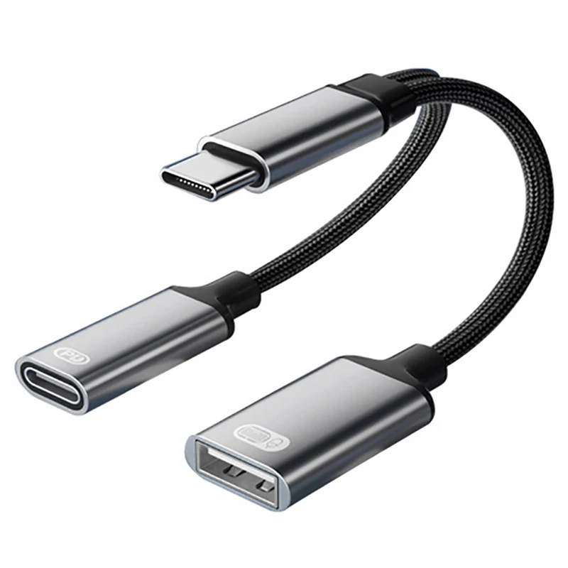 10PCS 2-in-1 Tipo-C Adattatore Convertitore OTG 30W PD Ricarica Veloce USB 2.0 Cavo di Prolunga USB C Dock Station Tipo Hub Per Ph Mobile