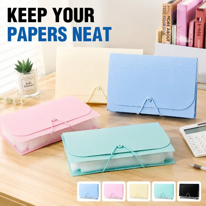 A6 Accordion File Pouch 12‑pocket Vertical Receipt Organizer Freestanding Hand‑account Storage Book Sorting Cards Stickers