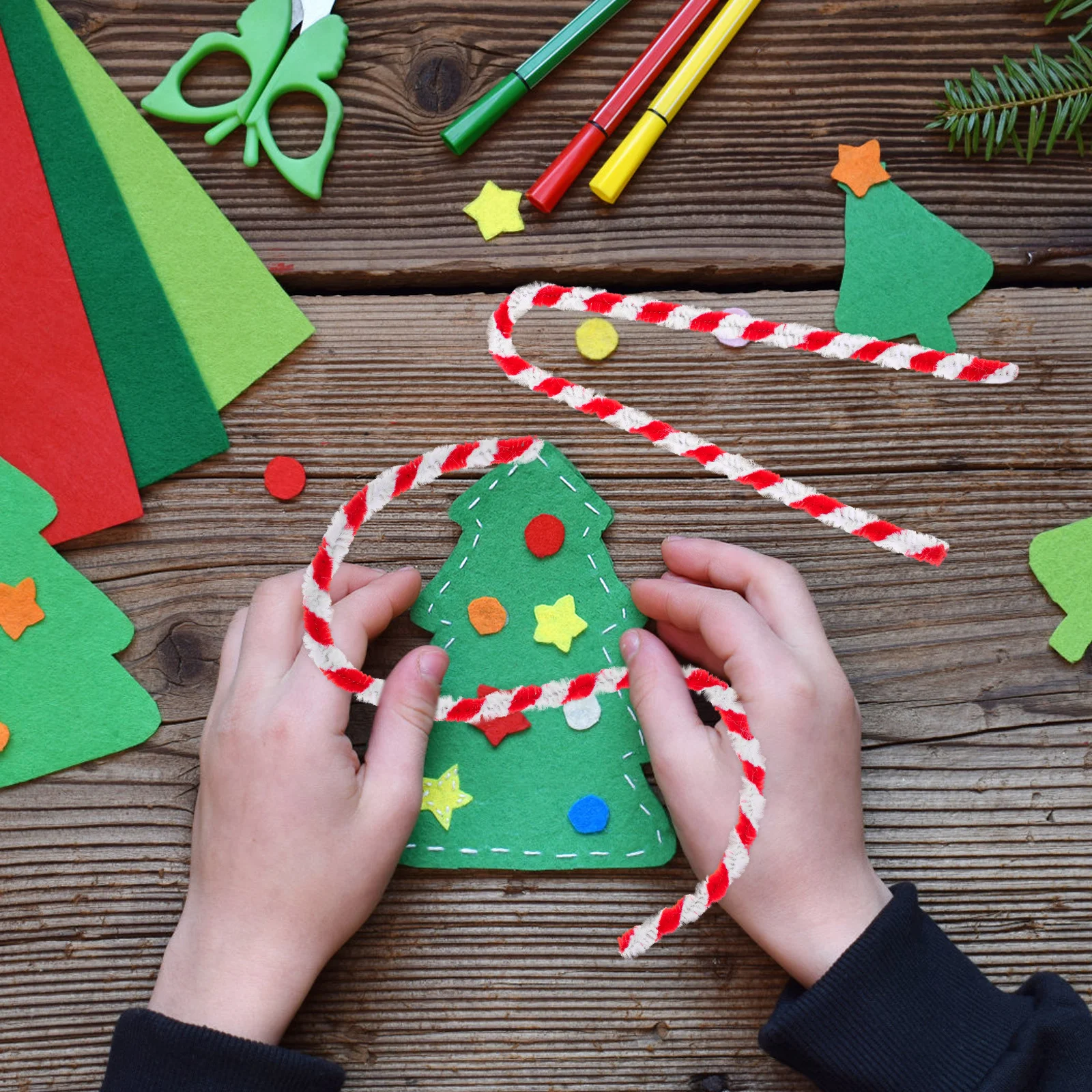 50pcs Double-Sided Twistable Pipe Cleaners Bendable Sticks For Kids Diy Craft Projects Educational Art Supplies Chenille Stems