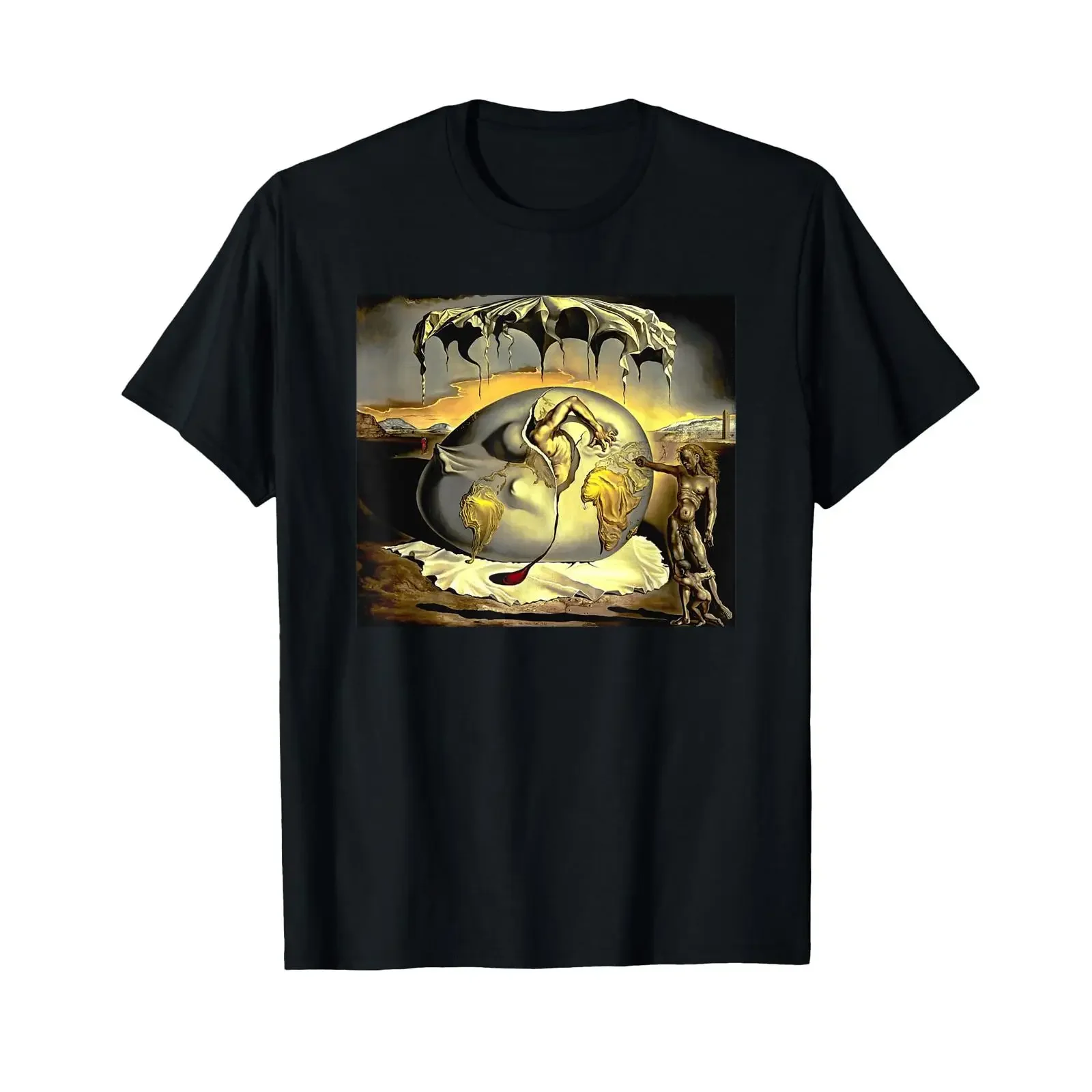 T-Shirt mit berühmter Gemälde-Illustration, Vintage-Waschung, für den Alltag, weiches Grafikdesign, leicht designorientierte Kleidung, stilvoll