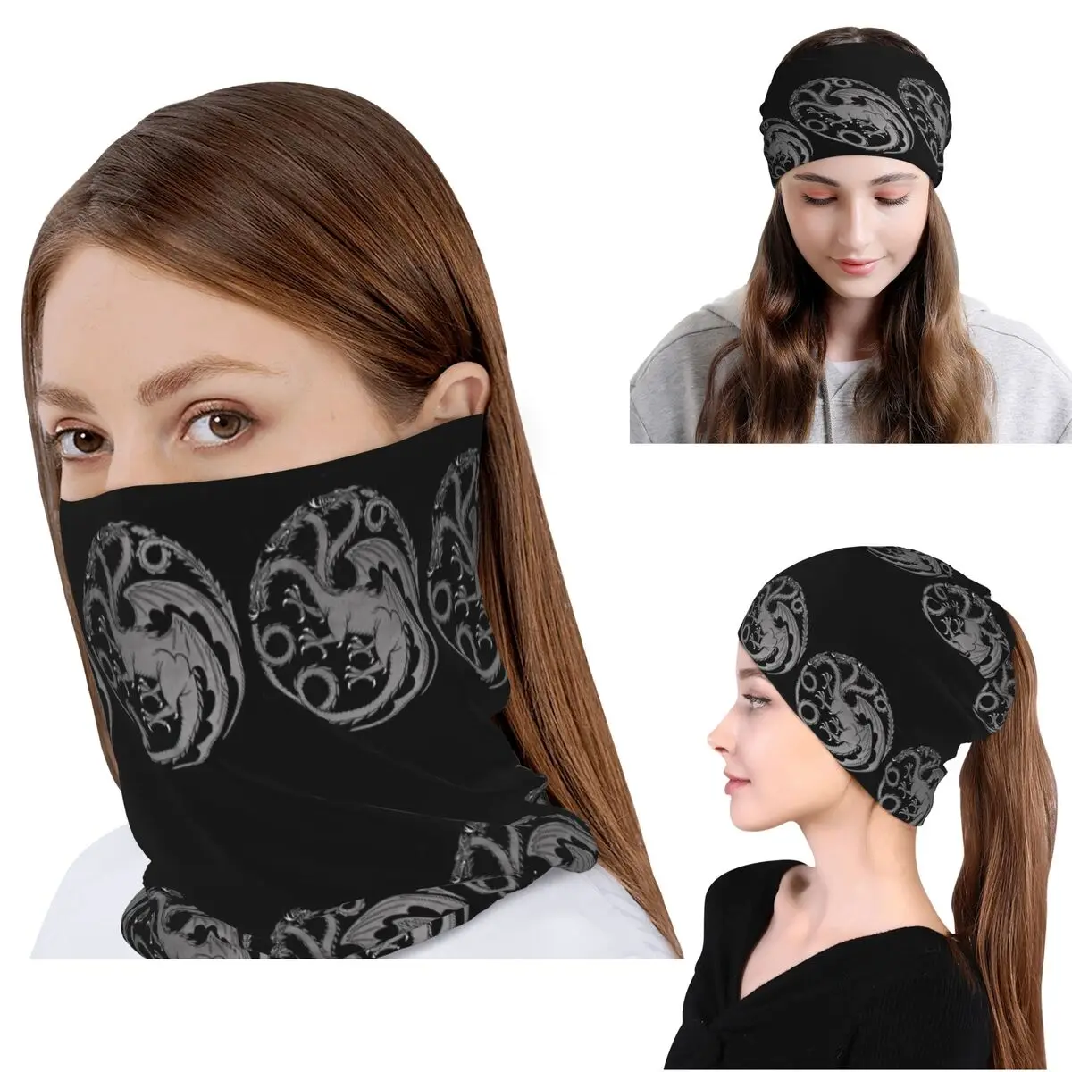 

Бандана-маска для лица и шеи House Targaryen, многофункциональная маска-шарф, шапка-бини для мужчин и женщин, дышащая, для взрослых