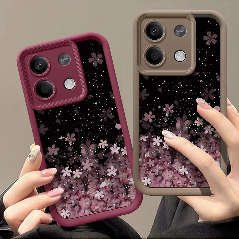 Cherry Blossom Case For Xiaomi Redmi Note 13 4G 12 11 13 Pro Plus 5G Poco X6 X5 F6 M6 11T 13T Pro Soft TPU Silicone Phone Cover