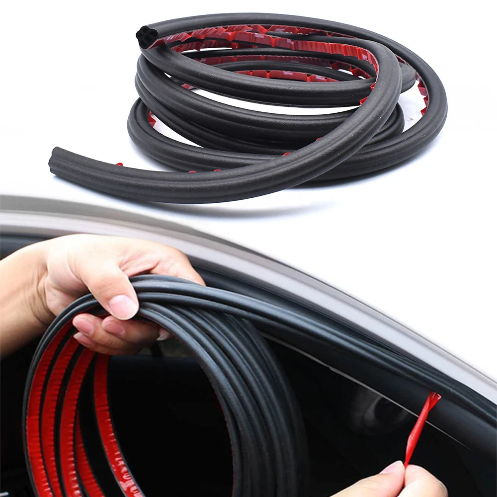 Car Door Rubber Seal Strip Auto Door Sealant Weatherstrip Double Layer Protector Car Seal Weather Strip Interior Accessories