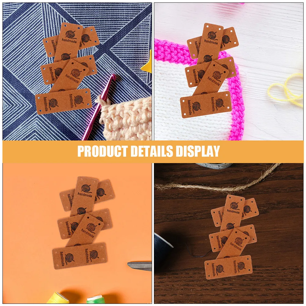 20Pcs Handmade Fake Embossed Tags Clothing Labels Colorful Sewing Labels DIY Accessories for Jeans Bags Hats Crochet view 5