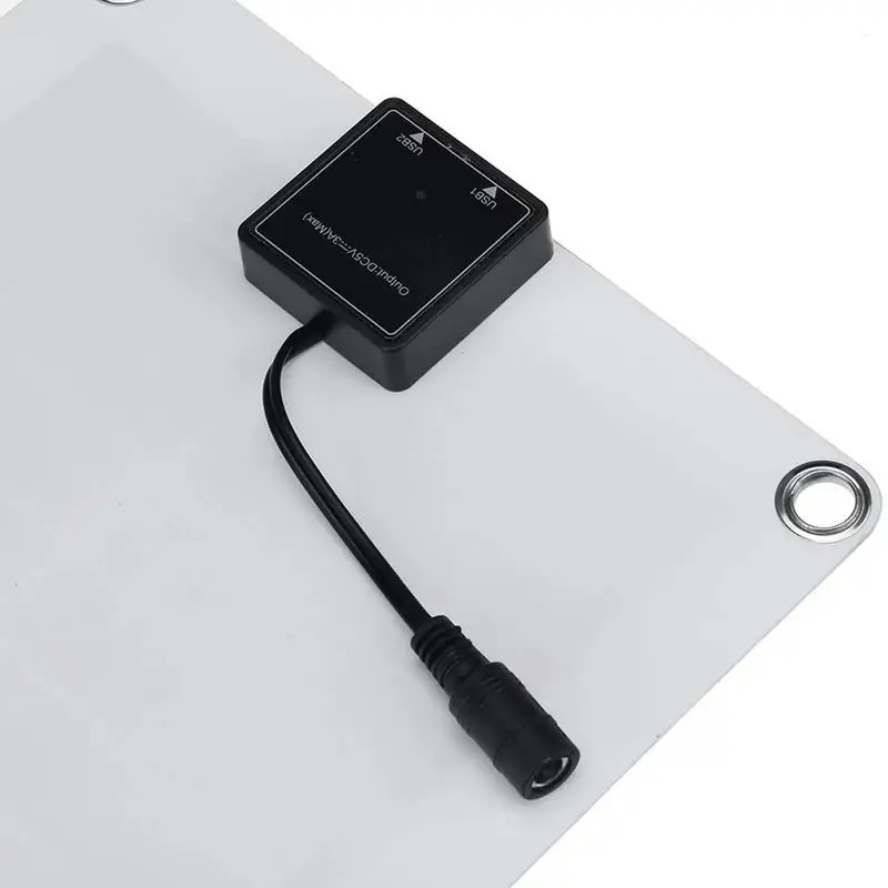 แผงโซลาร์เซลล์ 18V แผงชาร์จพลังงานแสงอาทิตย์แบบนุ่ม 18V พร้อมพอร์ต USB คู่กันน้ํามัลติฟังก์ชั่น Solar Converter เครื่องชาร์จโทรศัพท์