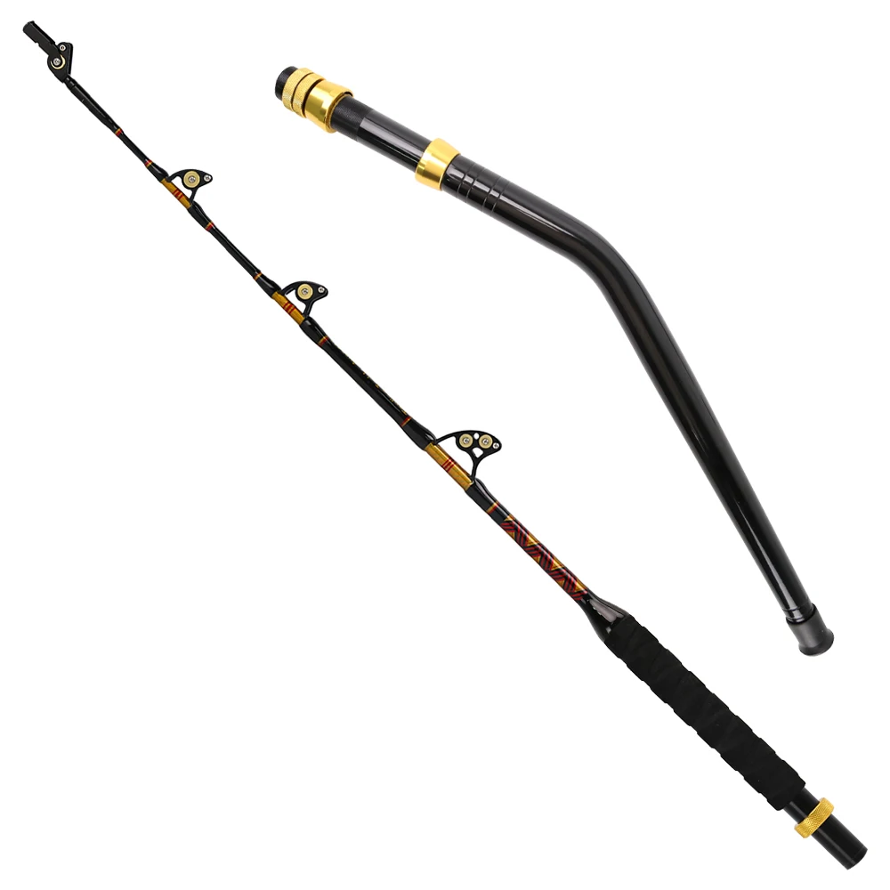 Topline Tackle Ocean Boat Trolling Fishing Rods Fiberglass Material Deep Sea Rod 3# 3+1Roller Guide Big Game Rod 5'6