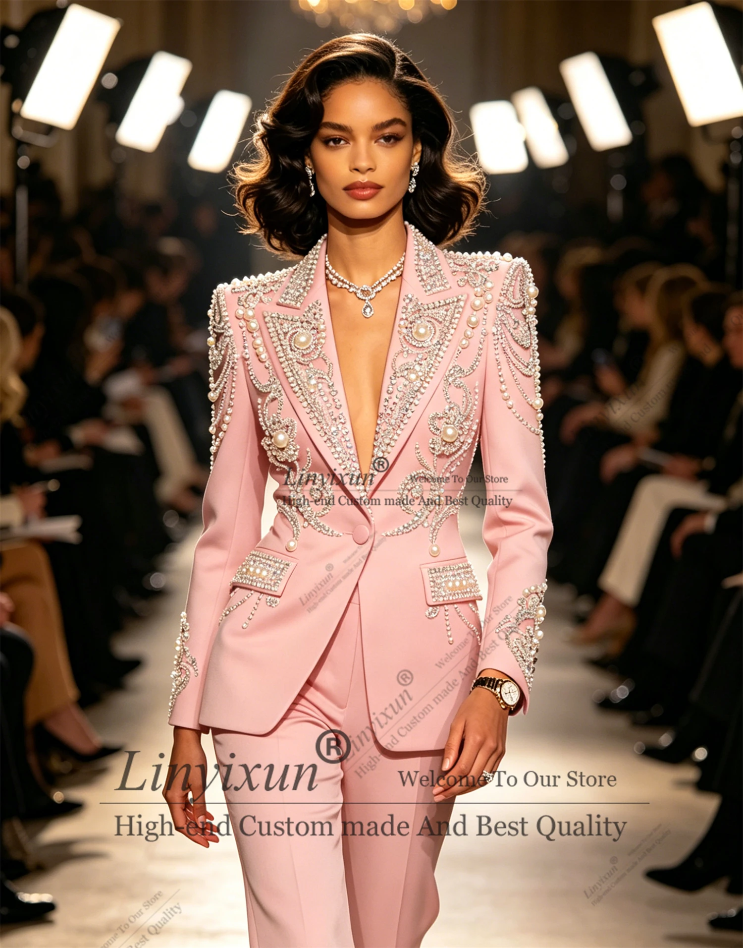 Shiny Rhinestones Women's Suits Fashion Blazer High Quality 3 Piece Outfits Customzied Female Clothing костюм летний женские
