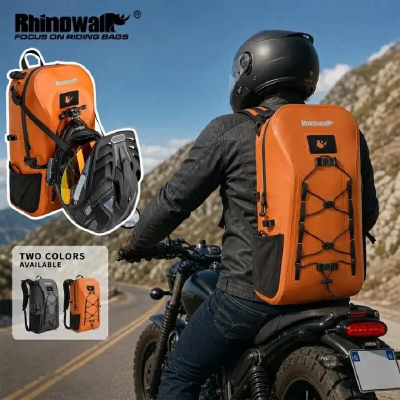 Rhinowalk X Gearhub Waterproof Motorcycle Tail Bag Backpack 26L Laptop Cabin Helmet Suitable For Bicycle Hiking Accessories