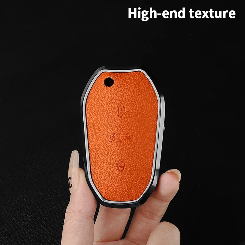 Metal And Leather Car Key Case Cover For Citroen C5 X C4L C6 C3-XR AIRCROSS 308 408 508 2008 3008 4008 5008 DS 5LS 4SAccessories