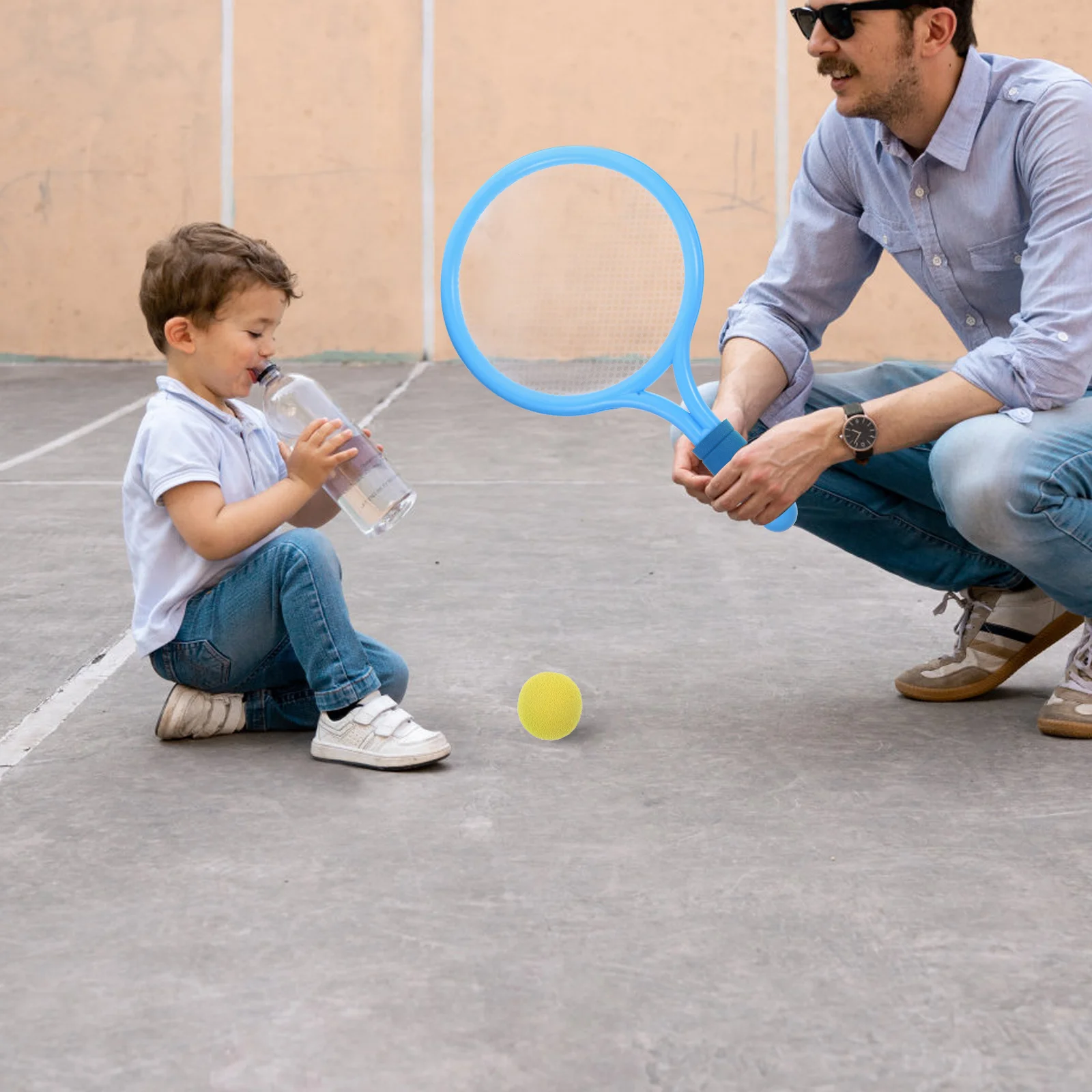 

2pcs Tennis Racket Set Lightweight Beach Outdoor For Blue With Balls Parent- Play Hand-Eye Coordination Sport