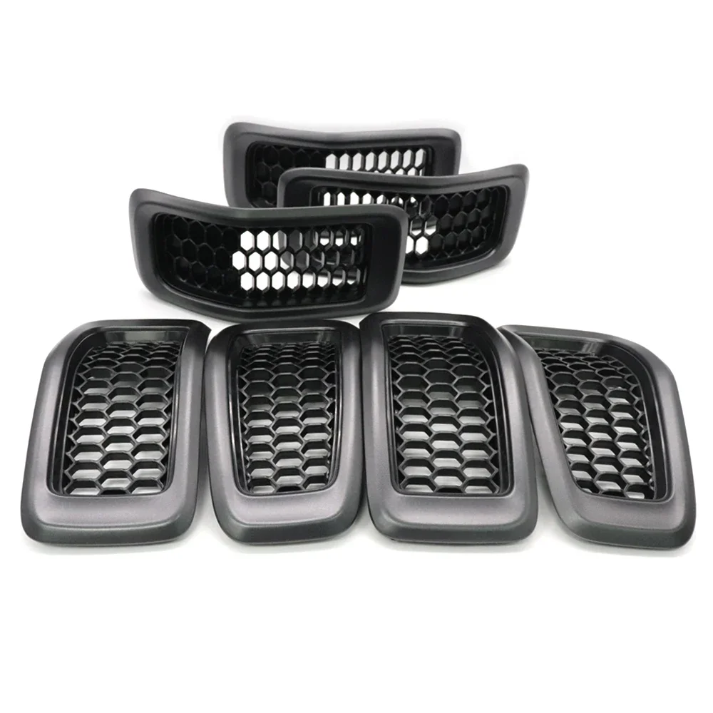 6CY39XS9AC 5RB21XS9AB Car Black Front Radiator Grille Inserts For Jeep Cherokee 2014-2018 7pcs/lot