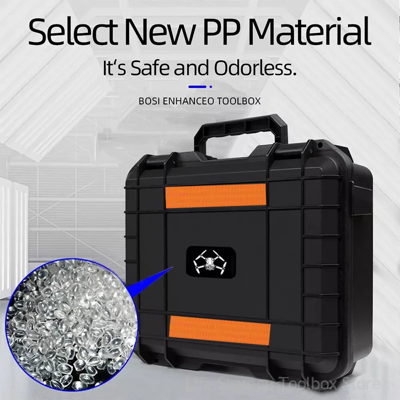 Plastic Sealed Tool Box Hard Waterproof Case Large Portable Toolbox With Foam Storage Box Impact Resistant Tool Chest