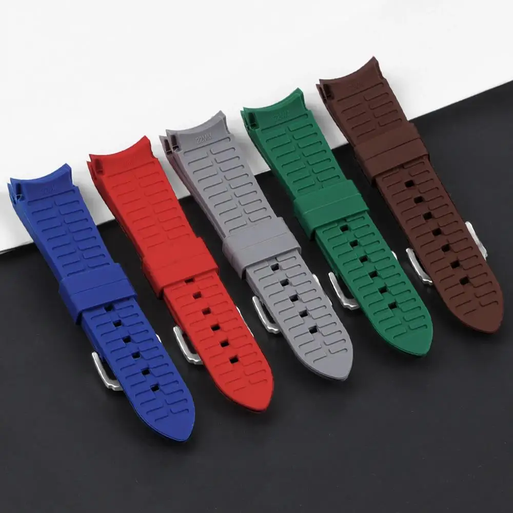 Cinturino per orologio in silicone con estremità curva Bracciale universale con arco a gomito Bracciale in gomma 20mm 22mm Orologi da uomo da donna Accessori2027