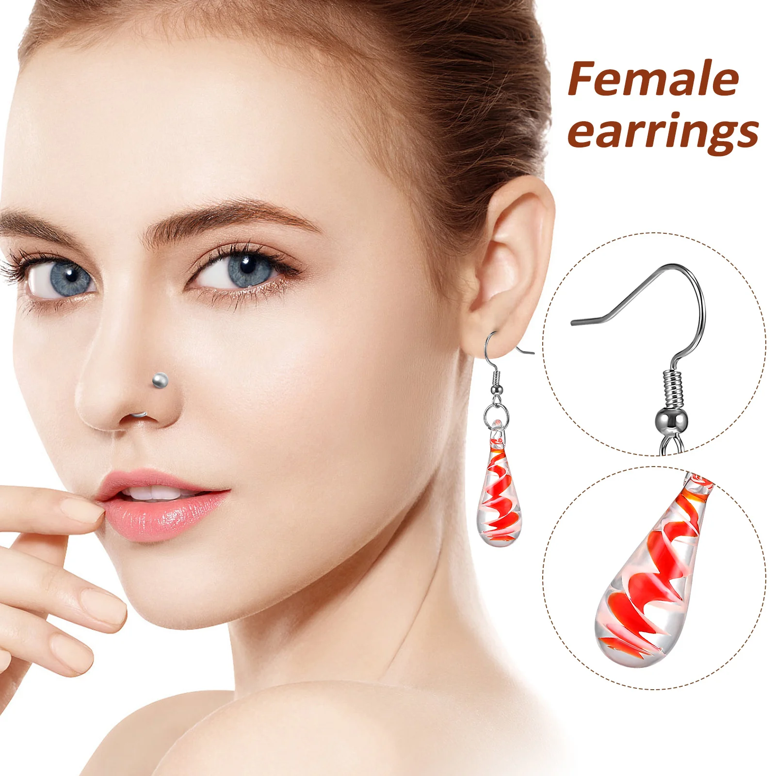 

Water Drop Earrings For Women Glaze Teardrop Dangle Vintage Spiral Pendant Lightweight Fashion Ear Accessories Hook