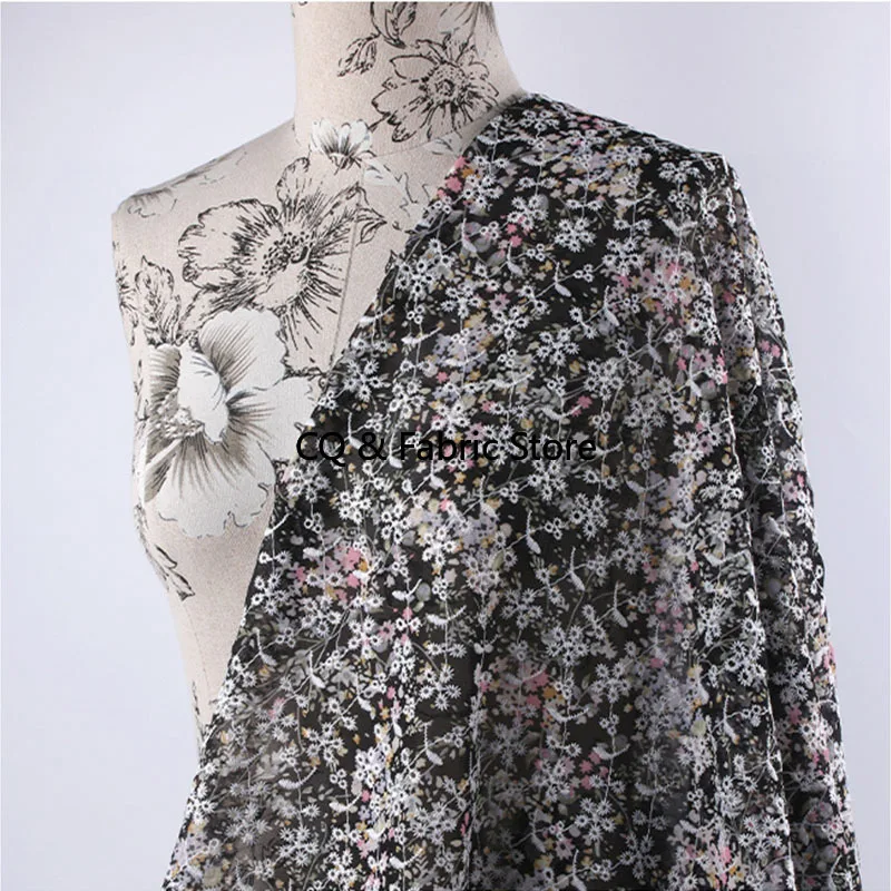 

Шифоновая ткань с вышивкой и принтом, мягкое кружево ручной работы, сделай сам, свадебное модное женское платье во дворе