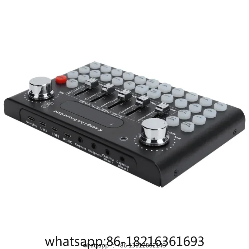 

English Version of F007 Sound Card Live Singing Shouting Mai Equipment Mobile Phone Computer Universal