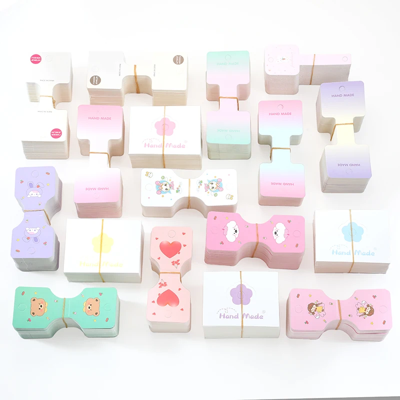 

30pcs Fold Packing Cardboard Display Cards For DIY Handmade Necklace Bracelet Headwear Hairband Retail Hanging Labels X15