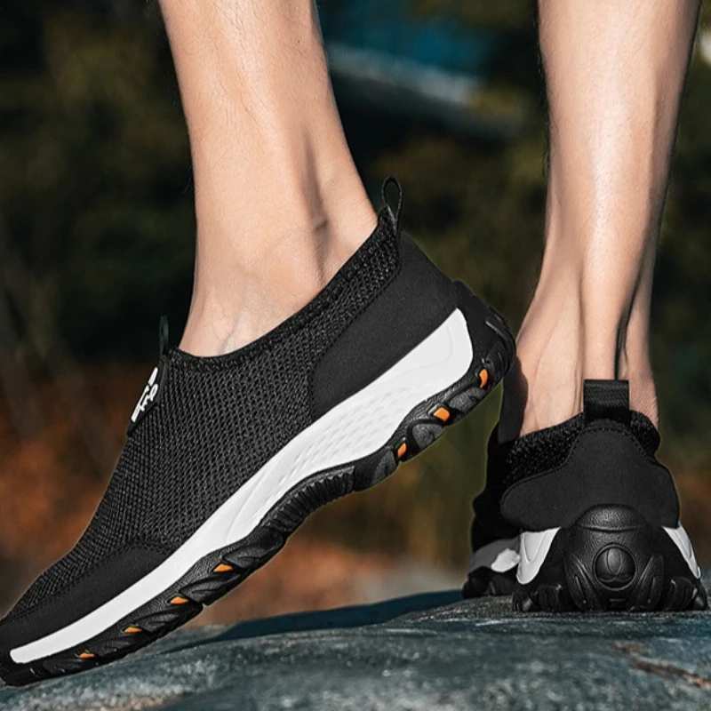 

Обувь для спорта и отдыха, легкие мужские спортивные туфли с круглым носком, сетчатой поверхностью, быстросохнущие, противоскользящие, для активного отдыха на природе, для спуска по веревке