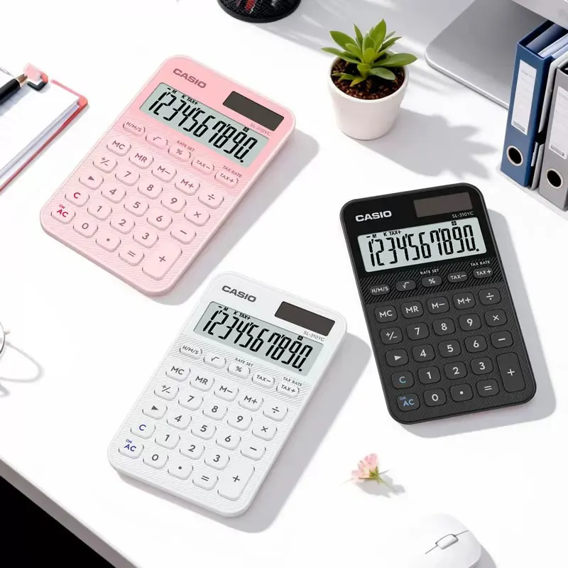 Casio SL-310YC/MS-20YC/MH-12 Round and adorable business calculator - lightweight and doesn't take up much space