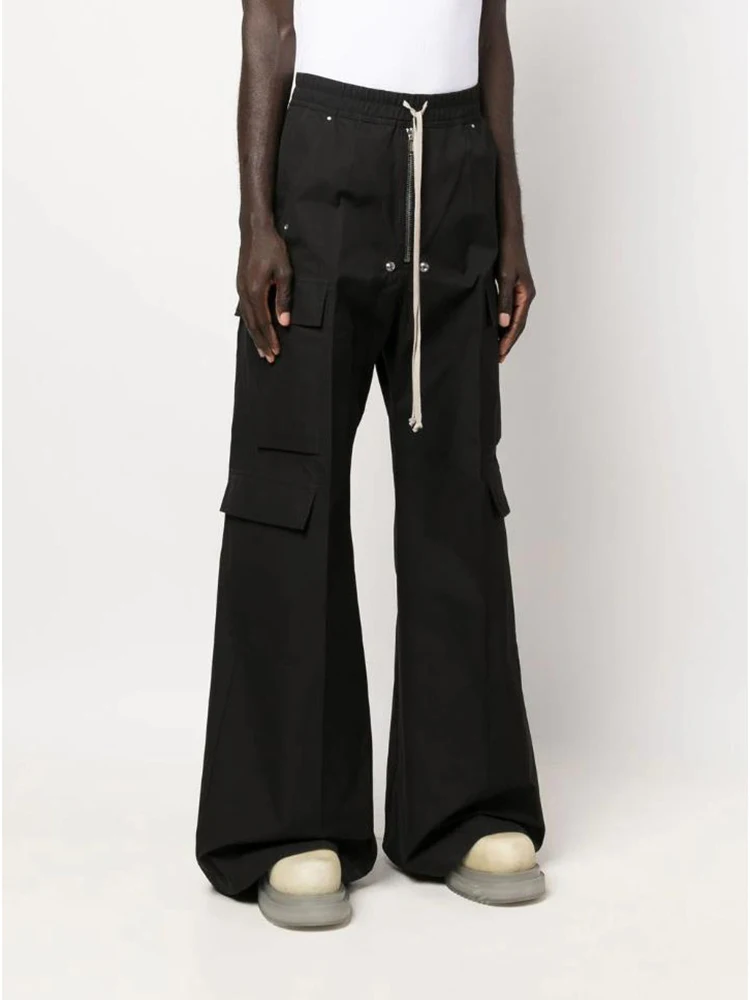 [bomp] Autumn Ro Hard Cotton Series Multi Pocket Wide Leg Pants High Street Fashion, Work Both Style