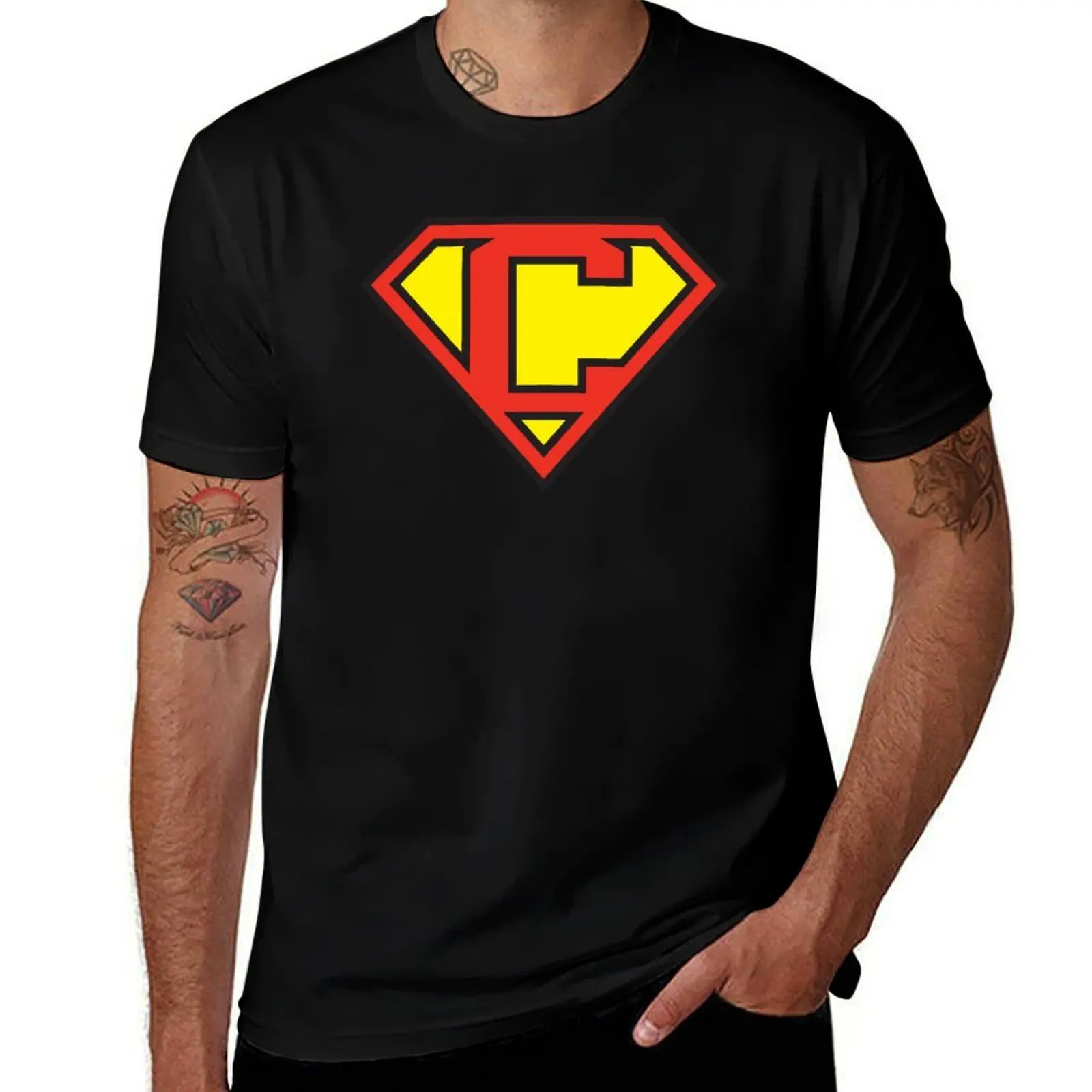 Super Initials Tee - C T-Shirt Breathable Workout Short Sleeve Top T-Shirt