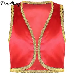 Boys Genies Role Play Costume Arabian Prince Cosplay Vest Fancy Dress Up Fairytale Waistcoat Costumes for Themed Party Halloween