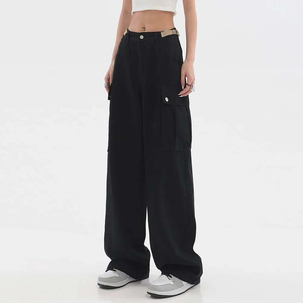 

Streetwear Casual Cargo Pants For Women New Bottoms Summer Thin Straight Trousers Fashion Casual Pockets Pantalon Femme