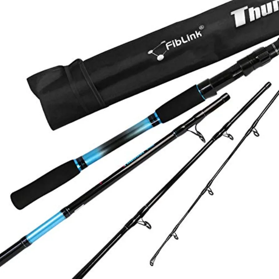 

4-Piece 7-Feet Carbon Fiber Boat Fishing Rod Spinning Travel Portable Rod Tournament Fishing Pole for Fresh and Saltwater