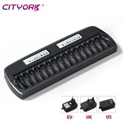 CITYORK 100% Original 10/12/16/24/36 Slots 1.2V Smart Battery Charger LCD Display for AA AAA Ni-MH Ni-CD Rechargeable Battery