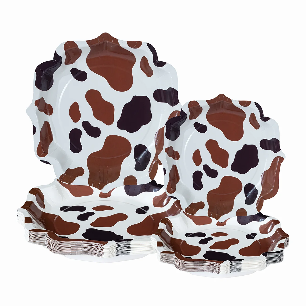 10/25/50pcs Cow Print Disposable Paper Plates for Western Cowboy Themed Birthday Party Supplies image 6