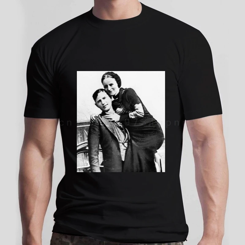 Men tshirt Bonnie  Clyde (bleached look) Unisex T Shirt women T-Shirt tees top