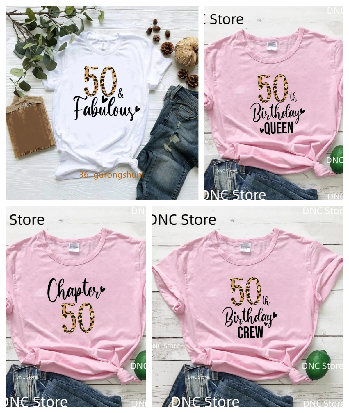 

50th Birthday Shirt,50th Birthday Crew Shirt for Woman Leopard Print Birthday Party Shirts,Chapter 50 Birthday Shirt Group Shirt