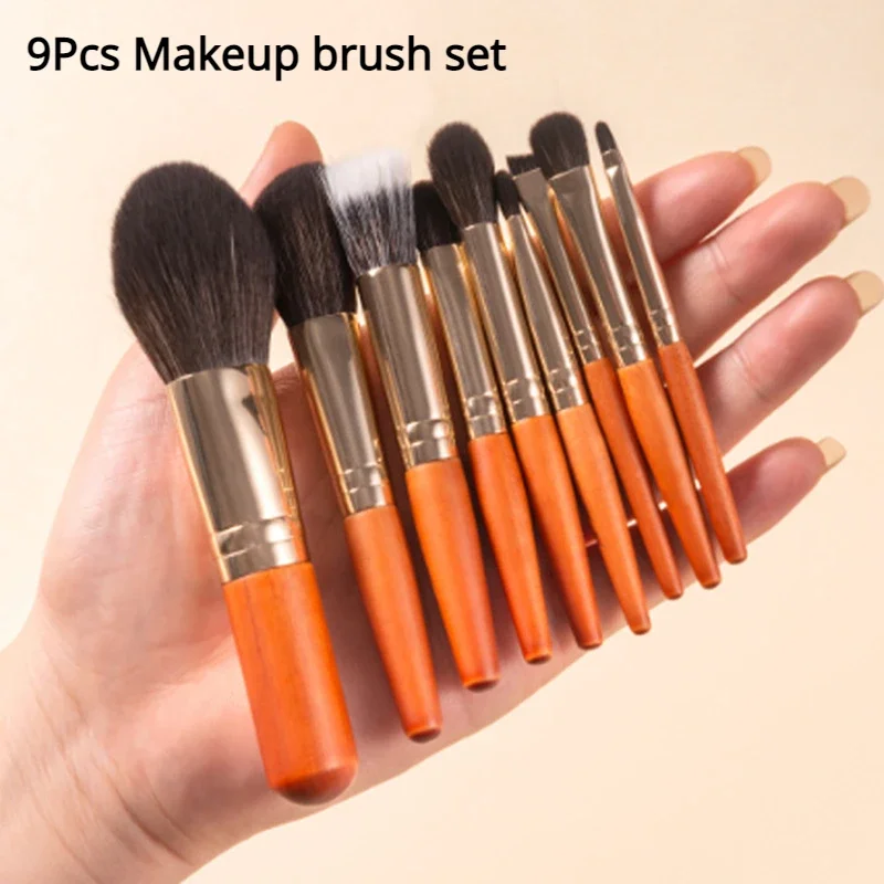 9 Stuks Mini Make-Up Borstel Set Voor Beginners En Beginners, Draagbare Reis Borstel Set, Complete Set Van Zachte Borstelharen Kleur Penselen