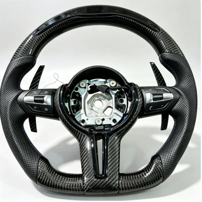 Led Car Steering Wheel For BMW M2 F87 M3 M5 F10 F12 M6 F06 F07 F30 F31 F01 F02 F20 F21 F22 F23 F32 F33 1357 Series Carbon Fiber