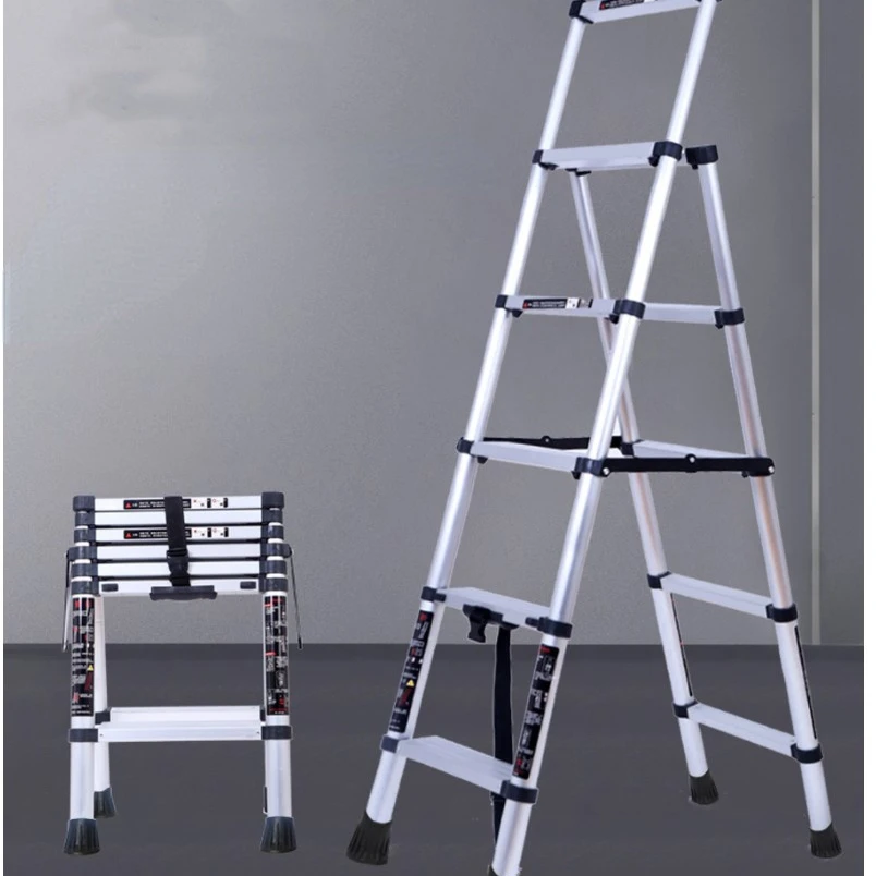 Telescopic Aluminium Ladder Extension Foldable Portable Straight Ladders Multi Purpose Household Tools