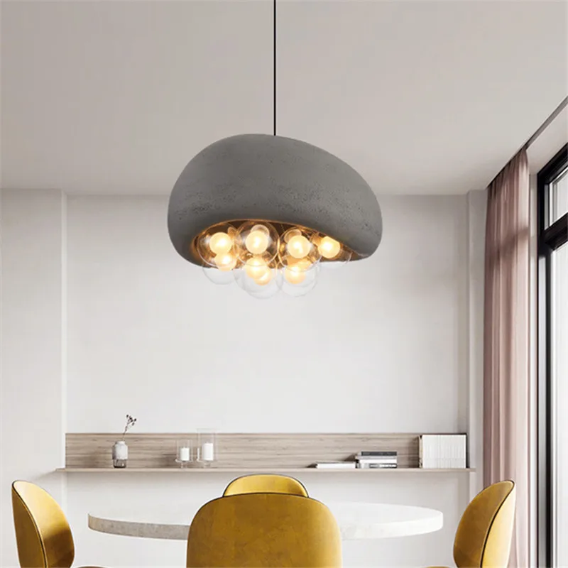 

Wabi Sabi resin pendant light Minimalist bubble light Home Furnishing Droplight creativity kitchens Kitchen Island Lighting