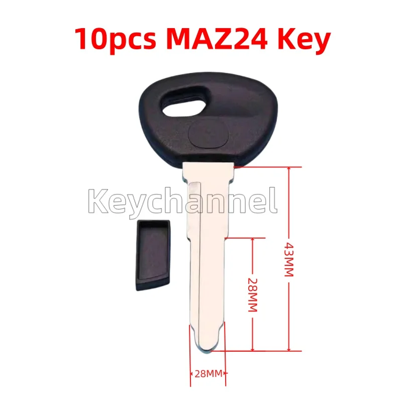 10pcs Car Transponer Key Chip Slot Key Case With MAZ24 Key Blade for Mazda 2 3 5 6 MX5 MX8 323 626 MPV RX7 RX8 CX9 Miata Speed