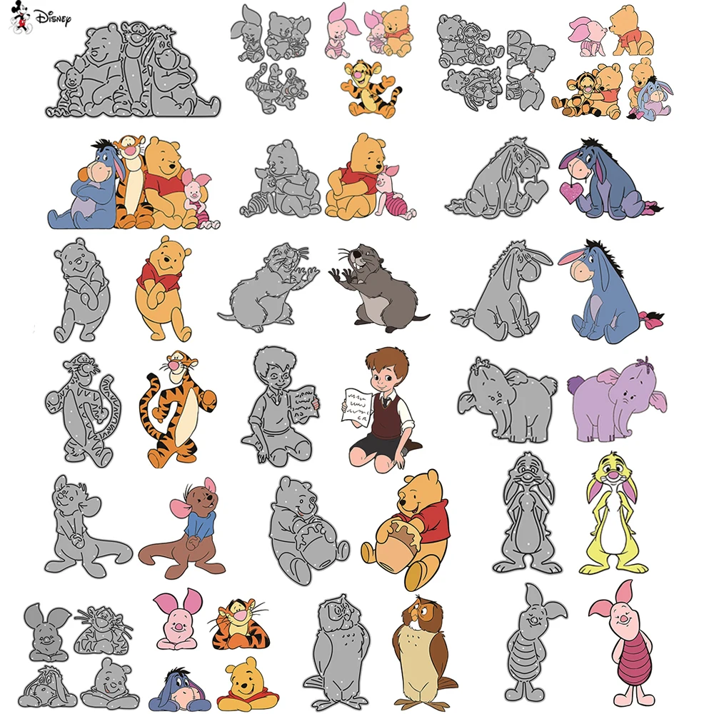 Leuke Cartoon Winnie de Poeh Stansmessen Disney Karakter Metalen Stansmessen Voor DIY Scrapbook Kaart Decoratieve Craft DieCut 2022