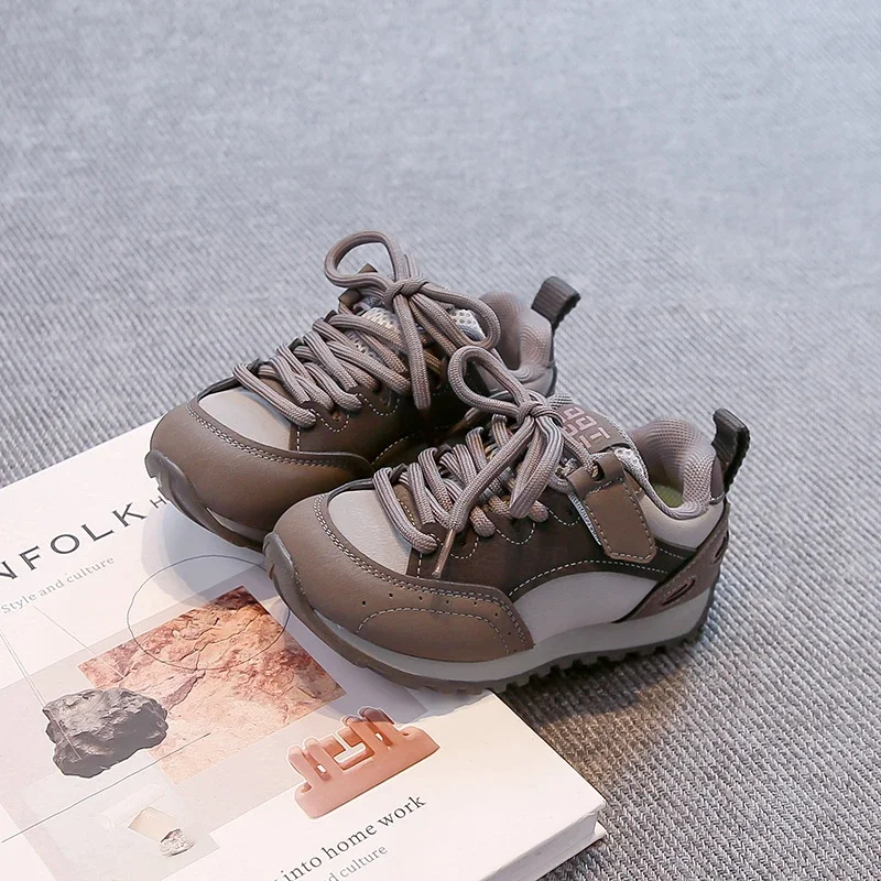 Kids Sports Shoes Soft Bottom Non-slip Children Casual Shoes Handsome Trend 2025 Autumn New Boys Girls Running Shoes Toes Capped