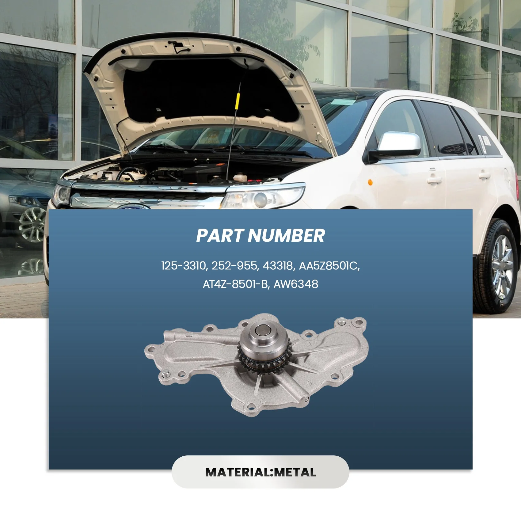 

Exclusive Water Pump 252-955 AA5Z8501C For Ford Explorer Flex Taurus Edge For Lincoln MKS MKT MKX 3.5L 3.7L